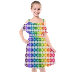 Background Colorful Geometric Kids  Cut Out Shoulders Chiffon Dress