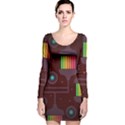 Non Seamless Pattern Background Long Sleeve Velvet Bodycon Dress View1