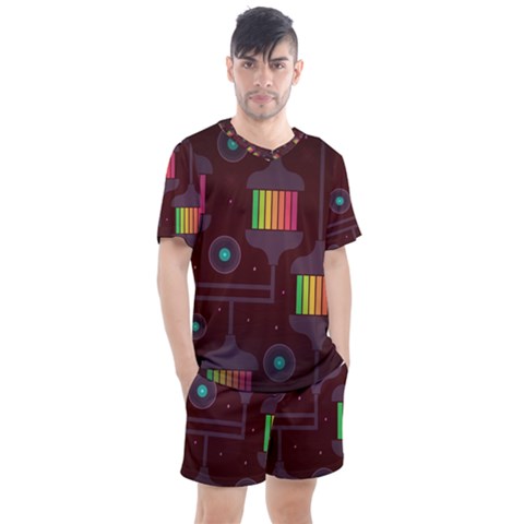 Non Seamless Pattern Background Men s Mesh Tee And Shorts Set by Simbadda