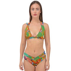 Background Colorful Abstract Double Strap Halter Bikini Set by Simbadda