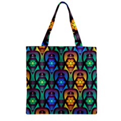 Pattern Background Bright Blue Zipper Grocery Tote Bag by Simbadda