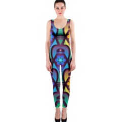 Pattern Background Bright Blue One Piece Catsuit