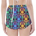 Pattern Background Bright Blue High-Waisted Bikini Bottoms View2