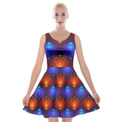 Background Colorful Abstract Velvet Skater Dress