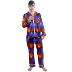 Background Colorful Abstract Men s Satin Pajamas Long Pants Set