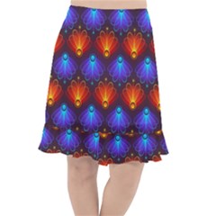 Background Colorful Abstract Fishtail Chiffon Skirt by Simbadda