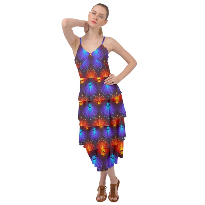 Background Colorful Abstract Layered Bottom Dress