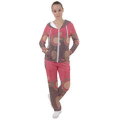 Background Tribal Ethnic Red Brown Women s Tracksuit by Simbadda