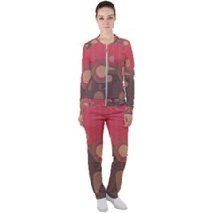 Background Tribal Ethnic Red Brown Casual Jacket And Pants Set by Simbadda