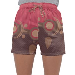 Background Tribal Ethnic Red Brown Sleepwear Shorts by Simbadda