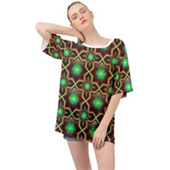 Pattern Background Bright Brown Oversized Chiffon Top