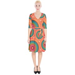 Background Texture Mosaic Wrap Up Cocktail Dress