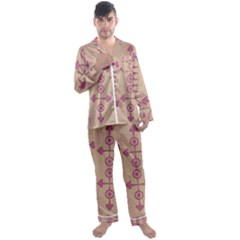 Background Non Seamless Pattern Men s Satin Pajamas Long Pants Set by Simbadda