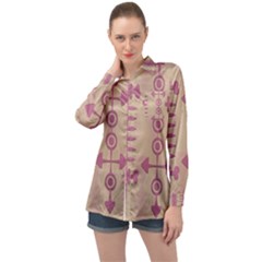 Background Non Seamless Pattern Long Sleeve Satin Shirt