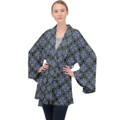 Pattern Design Shapes Velvet Kimono Robe by Simbadda