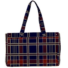 Plaid Tartan Scottish Navy Gold Canvas Work Bag by Simbadda