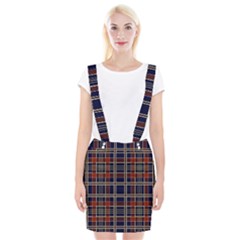 Plaid Tartan Scottish Navy Gold Braces Suspender Skirt by Simbadda