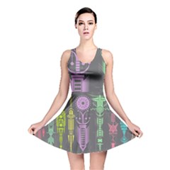 Background Non Seamless Pattern Reversible Skater Dress