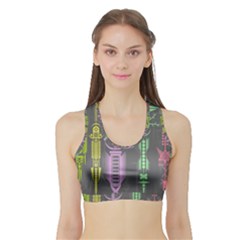 Background Non Seamless Pattern Sports Bra With Border