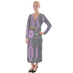 Background Non Seamless Pattern Velvet Maxi Wrap Dress by Simbadda