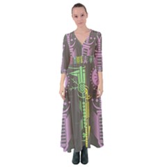 Background Non Seamless Pattern Button Up Maxi Dress