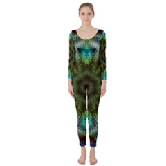 Art Background Flames Long Sleeve Catsuit by Simbadda