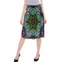 Art Background Flames Midi Beach Skirt View1