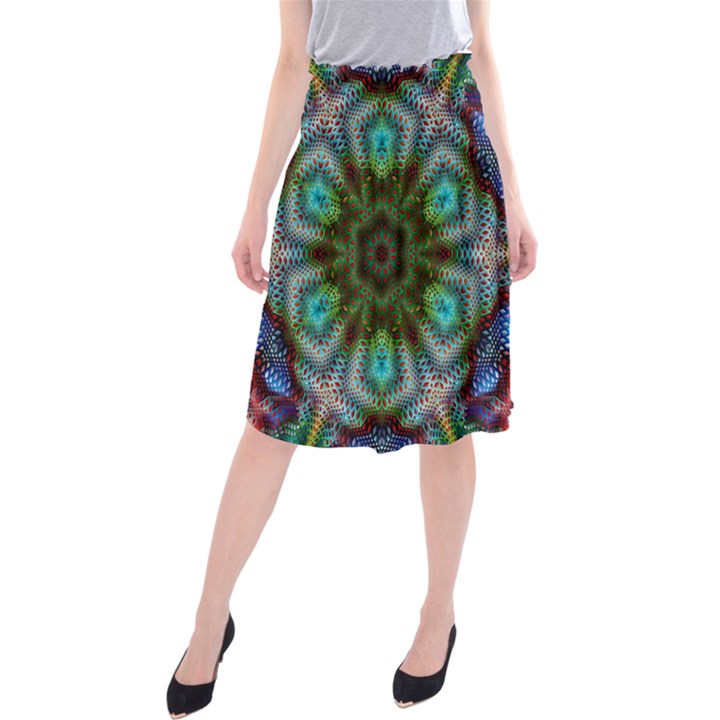 Art Background Flames Midi Beach Skirt