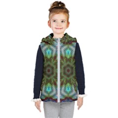 Art Background Flames Kids  Hooded Puffer Vest