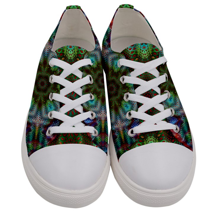 Art Background Flames Women s Low Top Canvas Sneakers