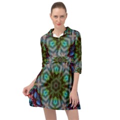 Art Background Flames Mini Skater Shirt Dress