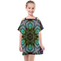 Art Background Flames Kids  One Piece Chiffon Dress