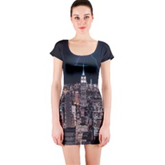 Architecture Buildings City Short Sleeve Bodycon Dress by Simbadda