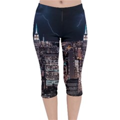 Architecture Buildings City Velvet Capri Leggings 