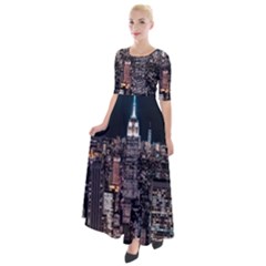 Architecture Buildings City Half Sleeves Maxi Dress