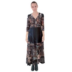 Architecture Buildings City Button Up Maxi Dress