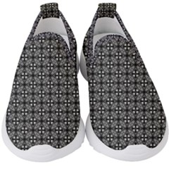 Pattern Background Black And White Kids  Slip On Sneakers by Simbadda