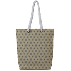 Star Basket Pattern Basket Pattern Full Print Rope Handle Tote (small) by Simbadda