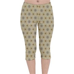 Star Basket Pattern Basket Pattern Velvet Capri Leggings 