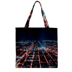 Aerial Shot Of Buildings Zipper Grocery Tote Bag by Simbadda