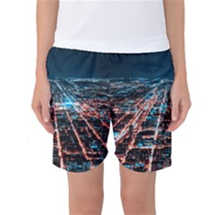 Aerial Shot Of Buildings Women s Basketball Shorts by Simbadda