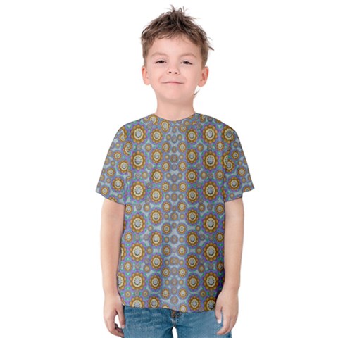 Florals Striving To Be In The Hole World As Free Kids  Cotton Tee by pepitasart