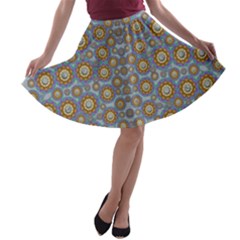 Florals Striving To Be In The Hole World As Free A-line Skater Skirt by pepitasart