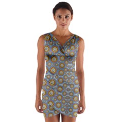 Florals Striving To Be In The Hole World As Free Wrap Front Bodycon Dress by pepitasart