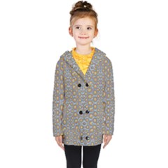 Florals Striving To Be In The Hole World As Free Kids  Double Breasted Button Coat by pepitasart