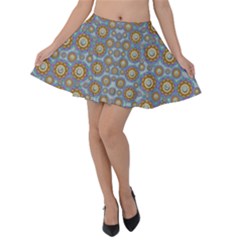 Florals Striving To Be In The Hole World As Free Velvet Skater Skirt by pepitasart