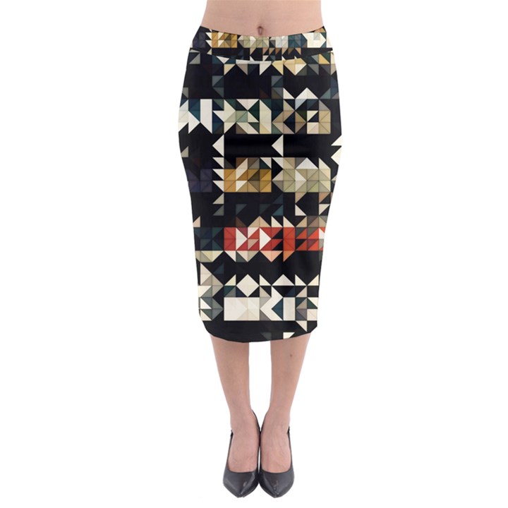 Art Design Color Banner Wallpaper Midi Pencil Skirt