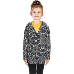 Fractal Science Art Technology Kids  Double Breasted Button Coat