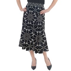 Fractal Science Art Technology Midi Mermaid Skirt