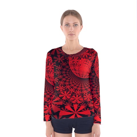 Fractals Fantasy Image Art Women s Long Sleeve Tee by Simbadda